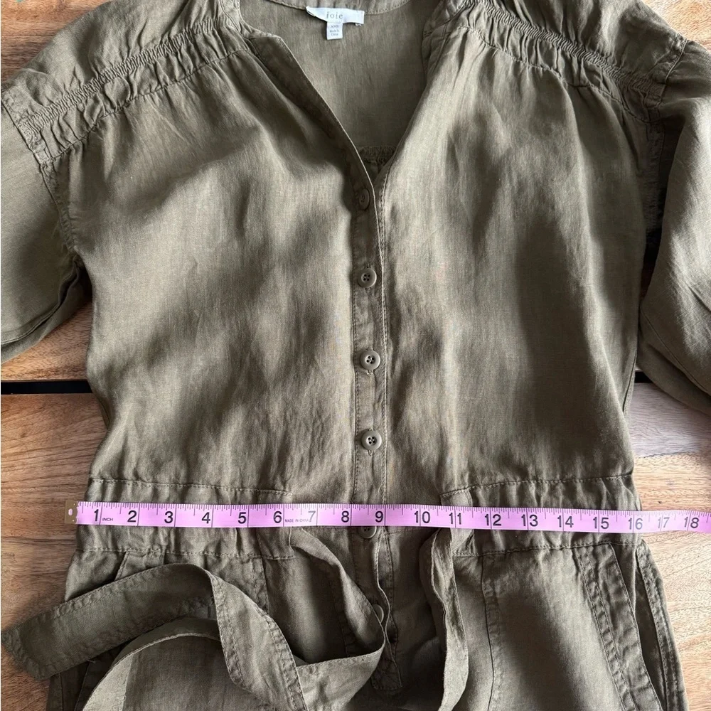 Joie 100% Linen Jumpsuit, Olive Green, XXS